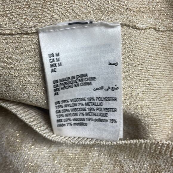 INC metallic leopard print crop sweater women’s M - Picture 10 of 13